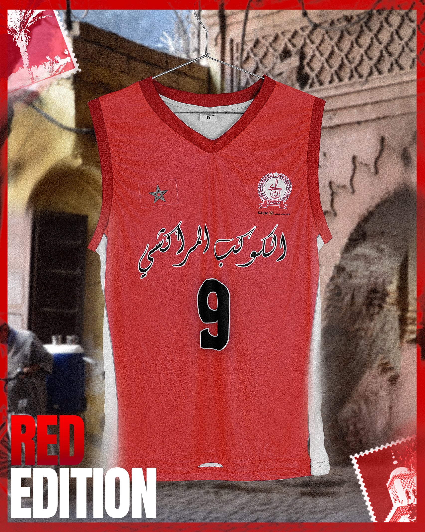 Ensemble Rouge Officiel Kawkab Marrakech Basketball – Confort & Style